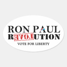 Ron Paul Revolution - Vote for Liberty Oval Sticker