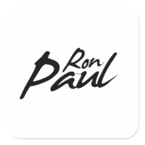 RON PAUL Signature Square Stickers