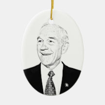Ron Paul Sketch Design Christmas Tree Ornament