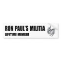 Ron Paul's Militia bumper sticker bumper stickers
