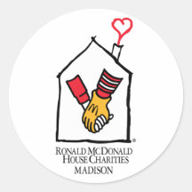 Ronald McDonald Hands Round Sticker