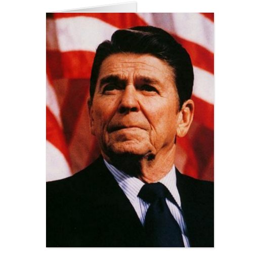 Ronald Reagan American Flag Portrait Card | Zazzle