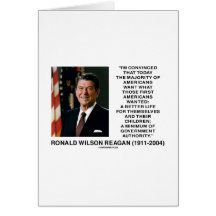 Ronald Reagan Americans Want Minimum Gov't Authrty Cards