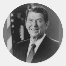 Ronald Reagan B&W Portrait Round Sticker