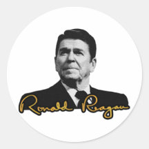 Ronald Reagan Golden Round Sticker