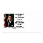 Ronald Reagan Government Not Solution Is Problem Business Card
