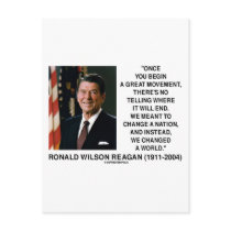 Ronald Reagan Great Movement Changed A World Postcards