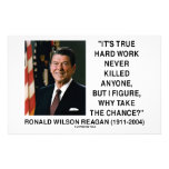 Ronald Reagan Hard Work Why Take The Chance? Stationery Design