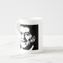 RONALD REAGAN INK ART PORCELAIN MUG