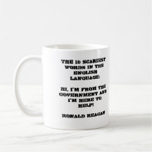 Ronald Reagan pic - small gov't quote Mugs