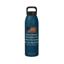 Ronald Reagan Quote with Antique American Flag Drinking Bottle
