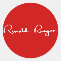 Ronald Reagan Signature Round Stickers
