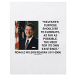 Ronald Reagan Welfare's Purpose Eliminate Need Flyer