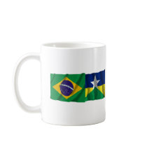Rondônia & Brazil Waving Flags mugs by Vexillophile Rondônia & Brazil Waving Flags mugs