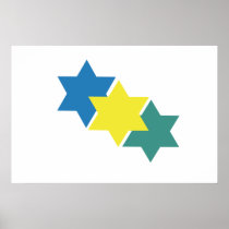 Rondonia'S City Ji Parana, Brazil, Brazil flag Print