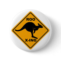 Roo Xing Sign Design Pinback Button