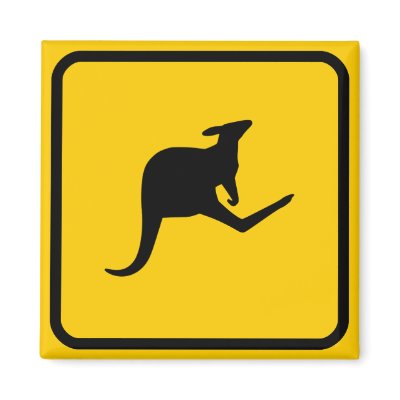 Roo Xing Sign Magnet by silhouette_emporium