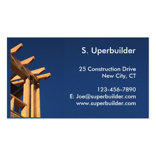 Roof Frame New Construction Business Card Templates (front side)