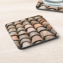 Roof tiles drink coaster
