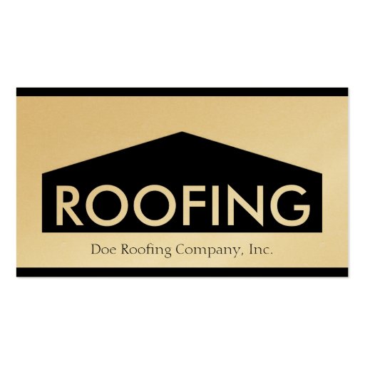 Roofer/Roofing Company Golden Business Card (front side)