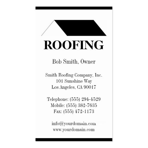 Roofer Roofing Contractor Company Business Card Template (back side)