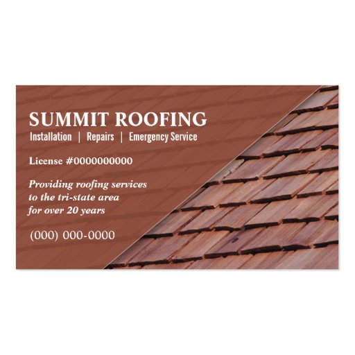Roofers Business Card Template (front side)