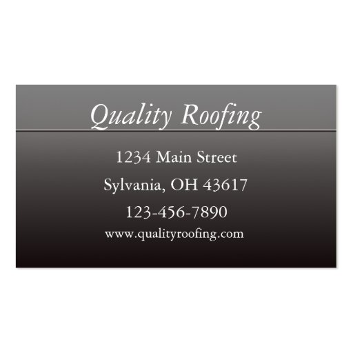 Roofing Business Card (back side)