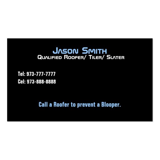Roofing Business Cards (back side)
