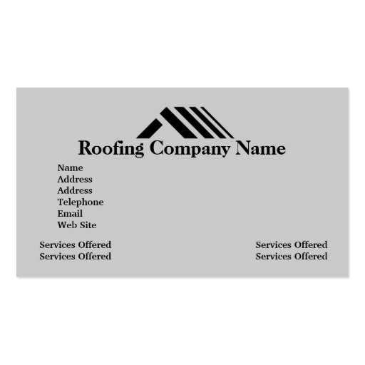 Roofing Company Business Card (back side)
