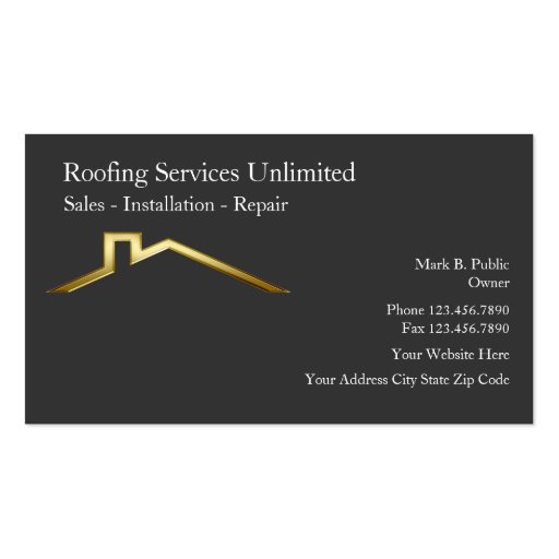 Roofing Construction Business Cards
