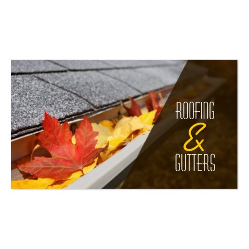 Roofing, Gutters, Construction Business Card (front side)