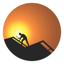 Roofing In Sunset stickers by Lidusik Roofing In Sunset stickers