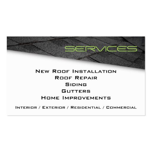 Roofing Professional Business Card (back side)