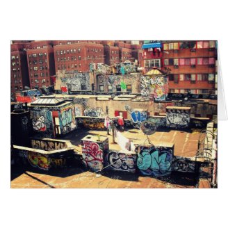 Rooftop Graffiti in Chinatown Card