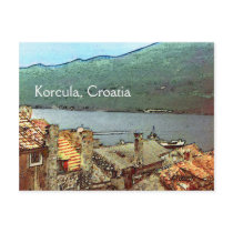 Rooftops in Korcula postcards