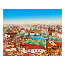 Rooftops of Florance Art Print by davidlintonart Rooftops of Florance Art Print