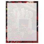 Room with stone fireplace, Christmas setting Letterhead Template