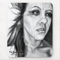 nichole, camarillo, nichole camarillo, nicholecamarillo.com, art, artist, fine art, mexican art, mexican, mexico, paint, painting, illustration, design, woman, female, black and white, sketchbook project, crying, tears, sad, black and white art, portrait of woman, artistic portrait, nicholecamarillo com, mousepad, office, home office, work, computer, computer accessories, desk, work space, science, technology, nightwork, United States, welfare work, Burial, loose end, Mouse pad with custom graphic design