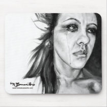 nichole, camarillo, nichole camarillo, nicholecamarillo.com, art, artist, fine art, mexican art, mexican, mexico, paint, painting, illustration, design, woman, female, black and white, sketchbook project, crying, tears, sad, black and white art, portrait of woman, artistic portrait, nicholecamarillo com, mousepad, office, home office, work, computer, computer accessories, desk, work space, science, technology, nightwork, United States, welfare work, Burial, loose end, Mouse pad with custom graphic design