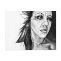artsprojekt, nichole, camarillo, nichole camarillo, nicholecamarillo.com, art, artist, fine art, mexican art, mexican, mexico, paint, painting, illustration, design, woman, female, postcard, print, mail, letter, gifts, collectibles, travel, save the date, friendly reminder, greetings, holiday greeting, everyday, black and white, sketchbook project, crying, tears, sad, black and white art, portrait of woman, artistic portrait, tchotchke, Robert Burns, peregrination, Postcard with custom graphic design