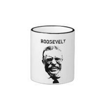 Roosevelt -- Black and White Coffee Mug