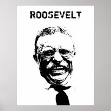 Roosevelt -- Black and White Poster