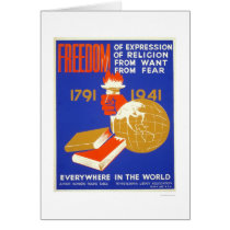 Roosevelt Freedom For All 1941 WPA cards