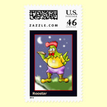 * Roostar with a frankfurter * postage