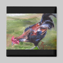 Rooster aceo Magnet