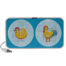 Rooster and Chicken doodle speaker