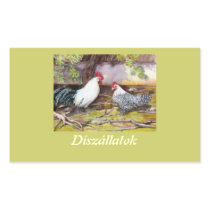 Rooster and Hen Rectangular Stickers