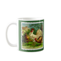 Rooster and hens mug