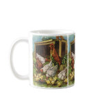 Rooster and Hens with Baby Chickens on the Farm mugs