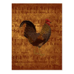 Rooster and Music Postcard